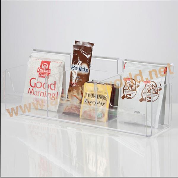 3 pockets acrylic magazine display case for counter
